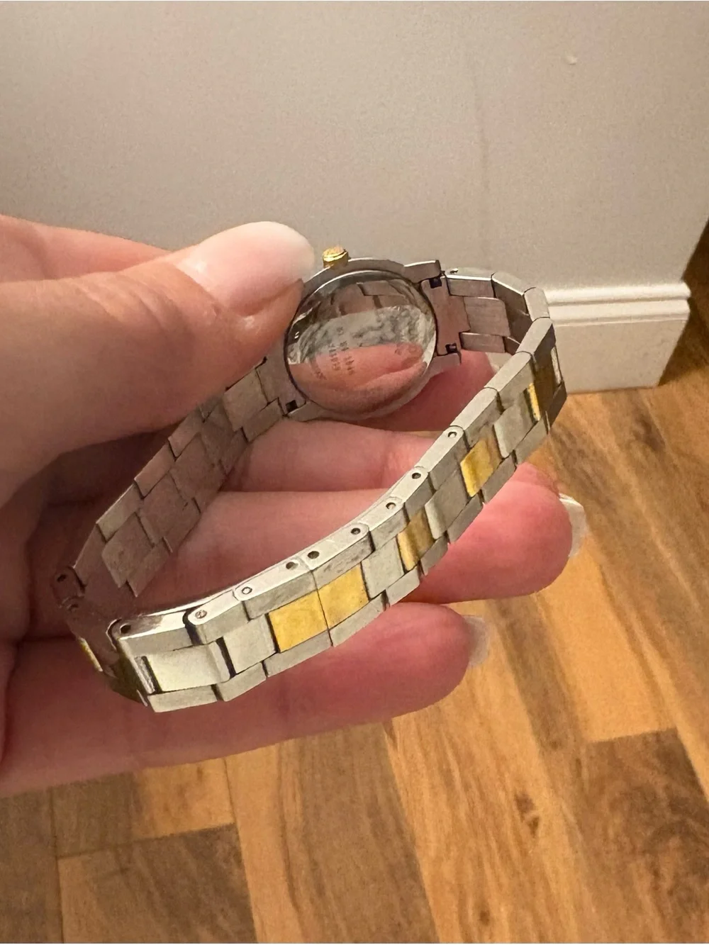 Movado Two-Tone Gold and Silver Bracelet Watch with Black Dial